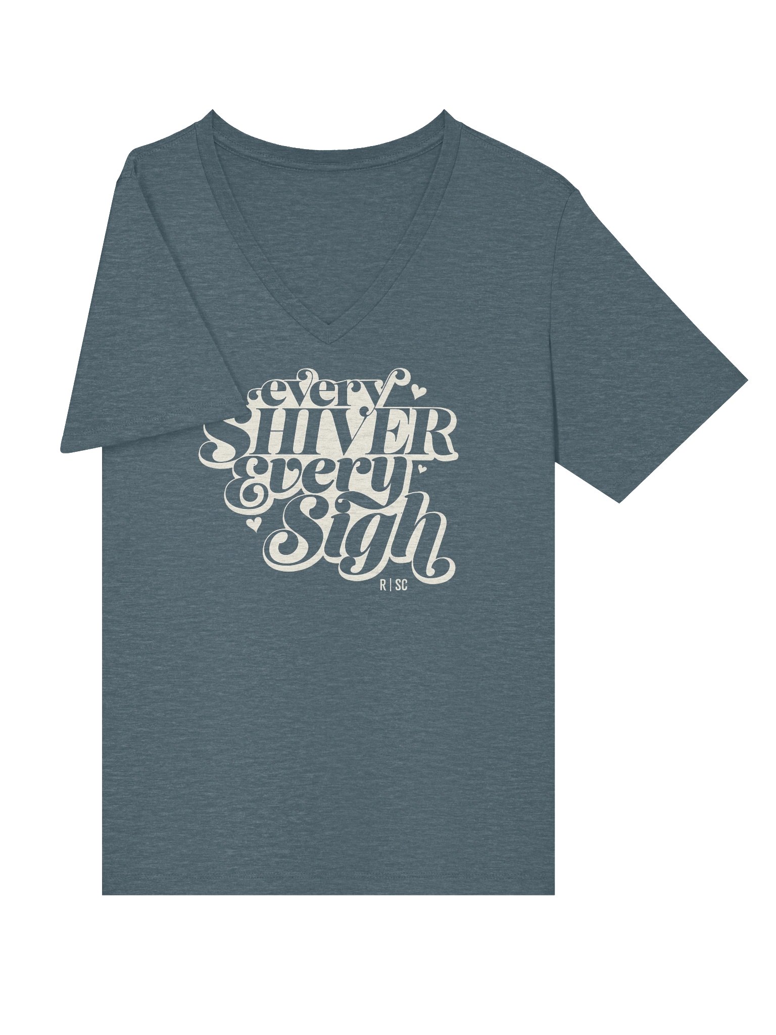 Every Shiver Every Sigh VNeck Tshirt (Shadow) product image (39)
