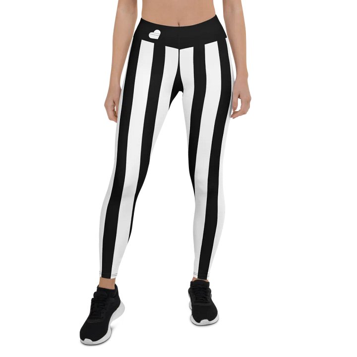 Black and White Stripes/All-Over Print Leggings by Sublicolor product image (1)