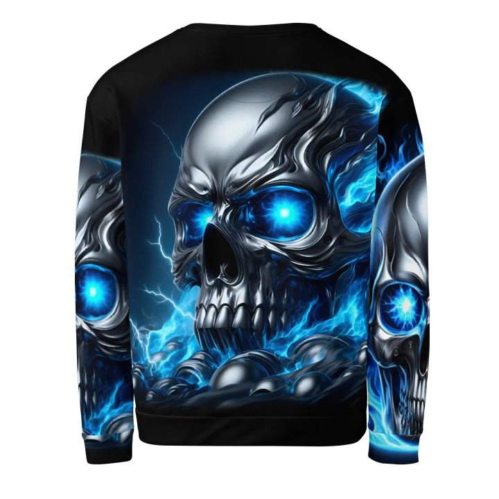 Silver Flame Skull All-Over - Unisex Sweatshirt #21 product image (2)