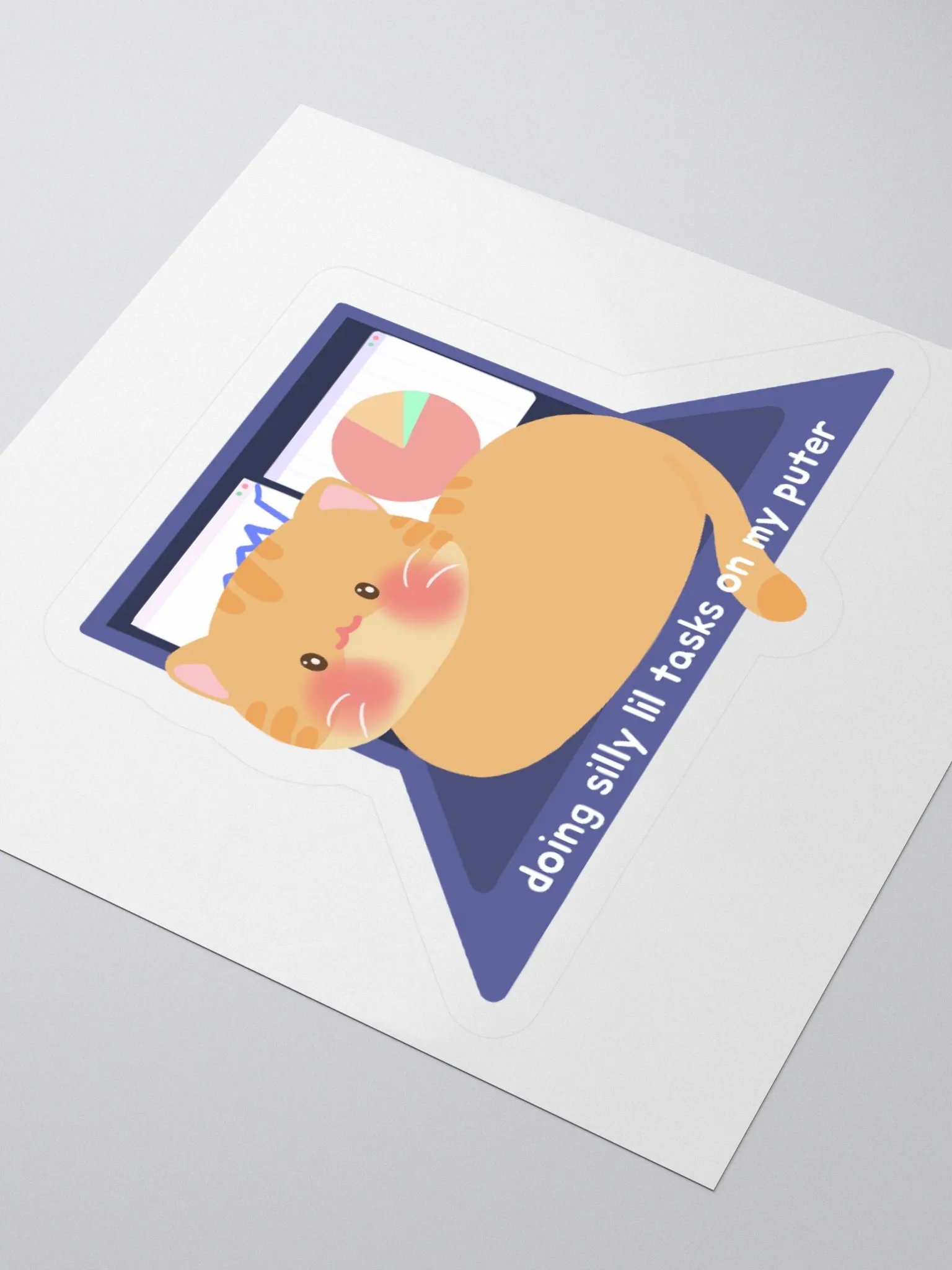 Doing silly little tasks, Orange Cat Sticker product image (3)