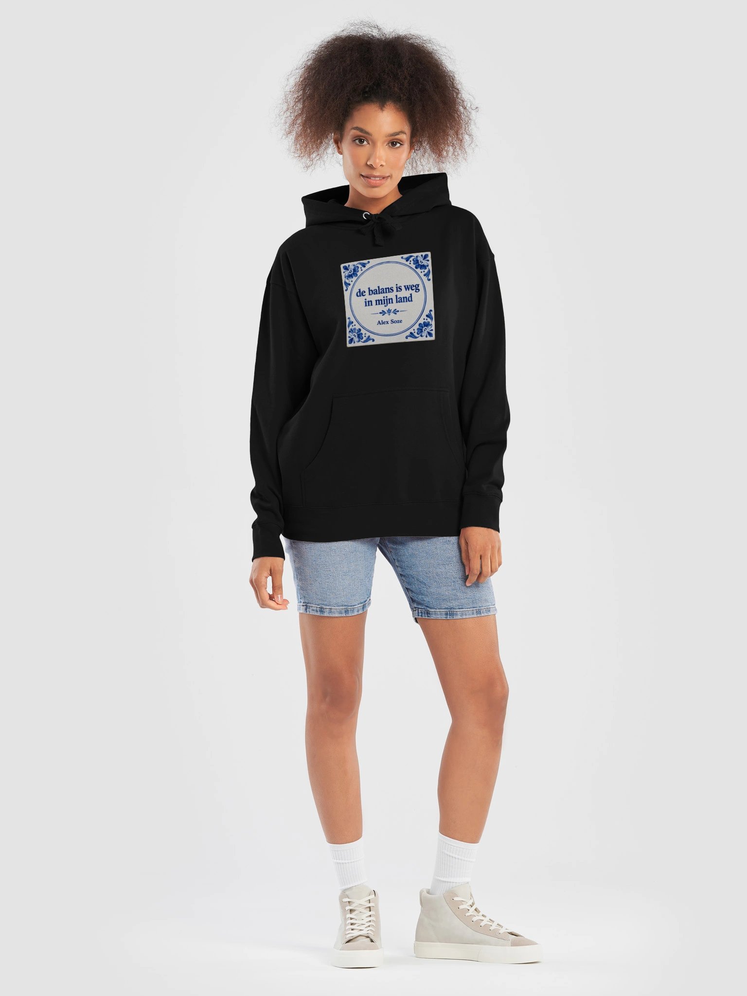 RoddelPraat Tegeltje Hoodie – Zwart product image (3)