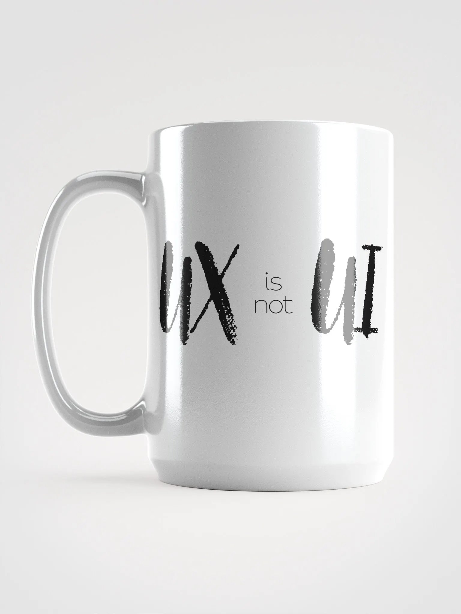 UX ≠ UI White Glossy Mug product image (2)