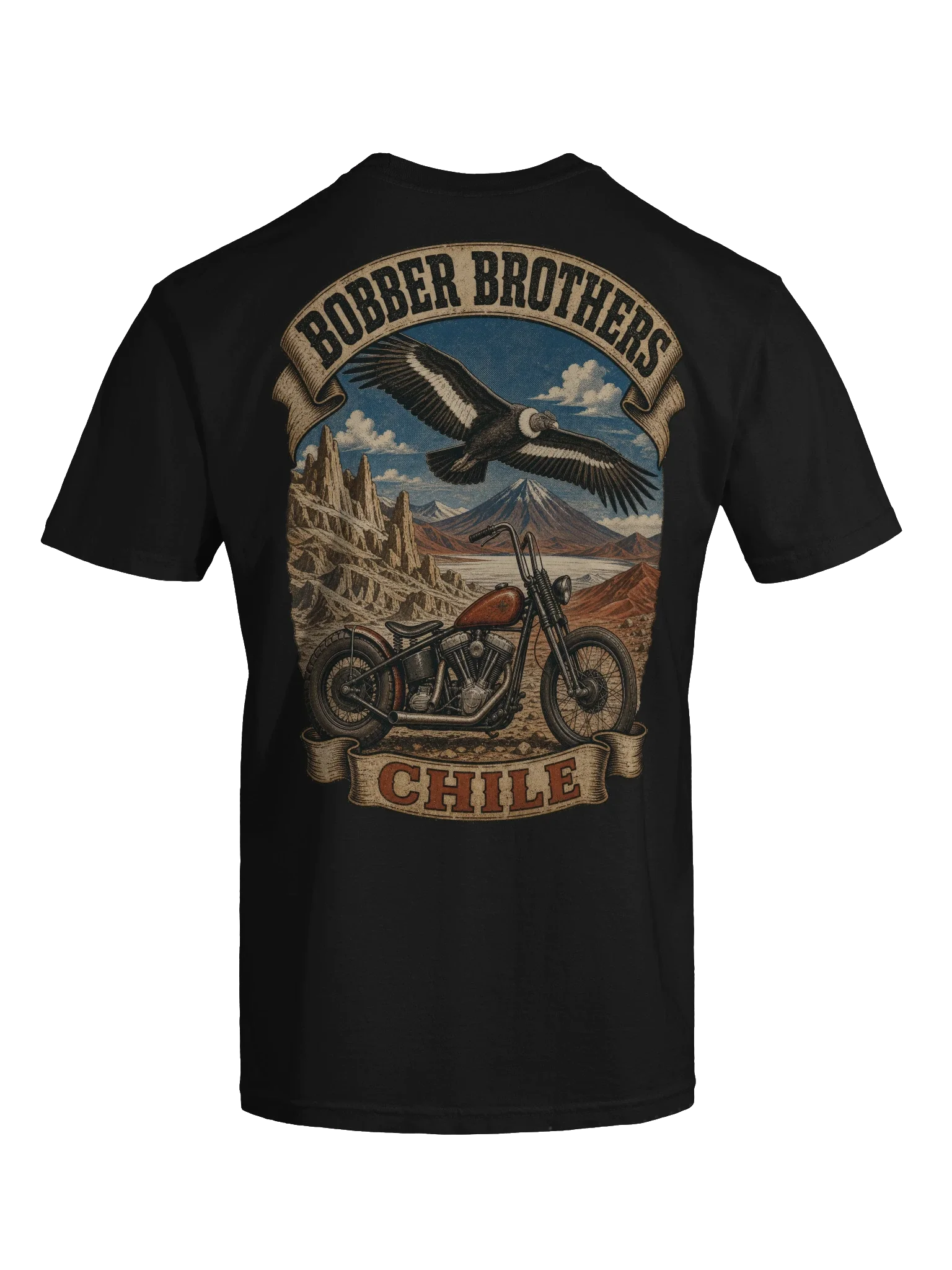 Chile motorcycle t-shirt design by Bobber Brothers