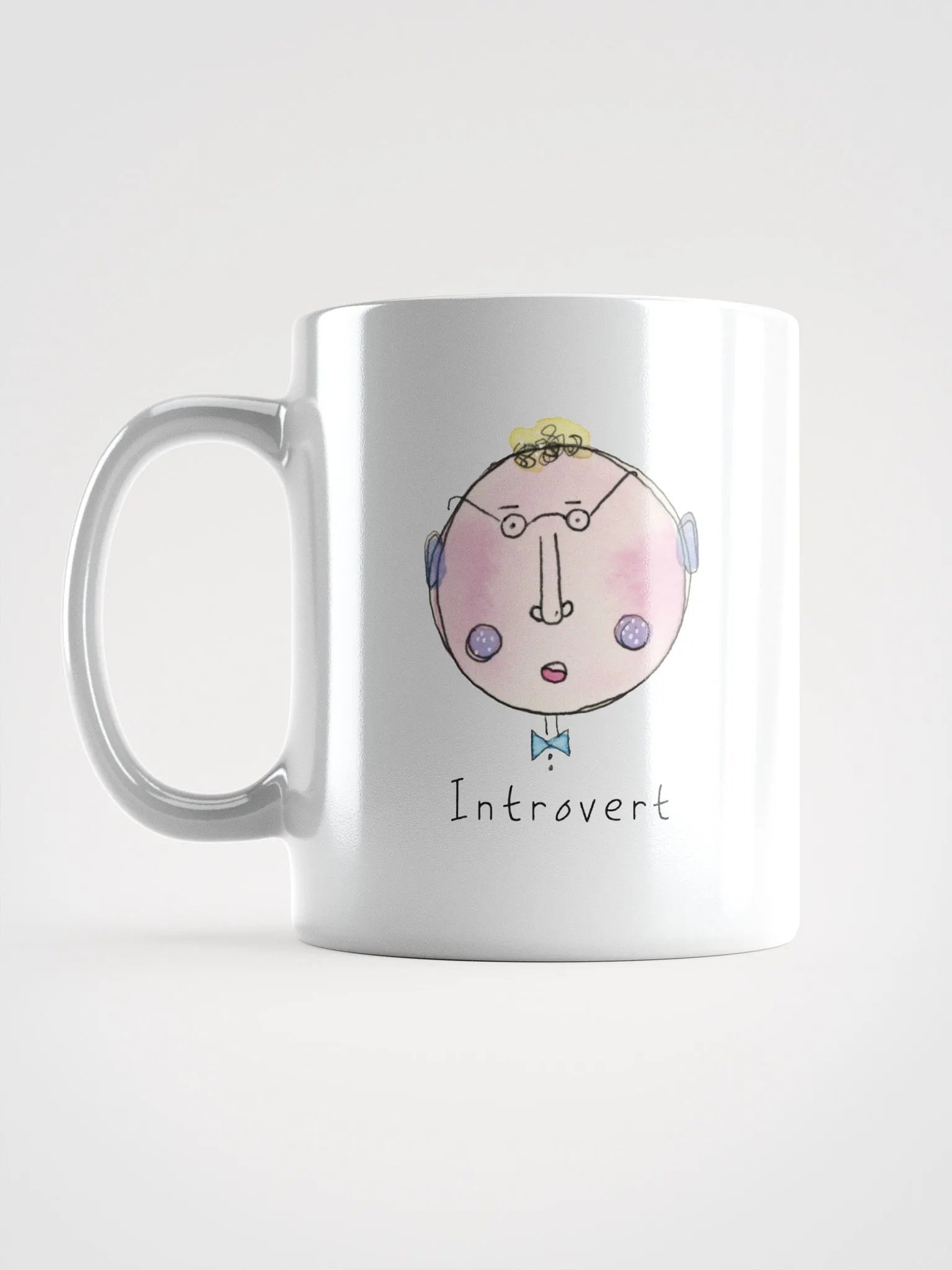 Whimsical Faces Introvert White Mug product image (2)
