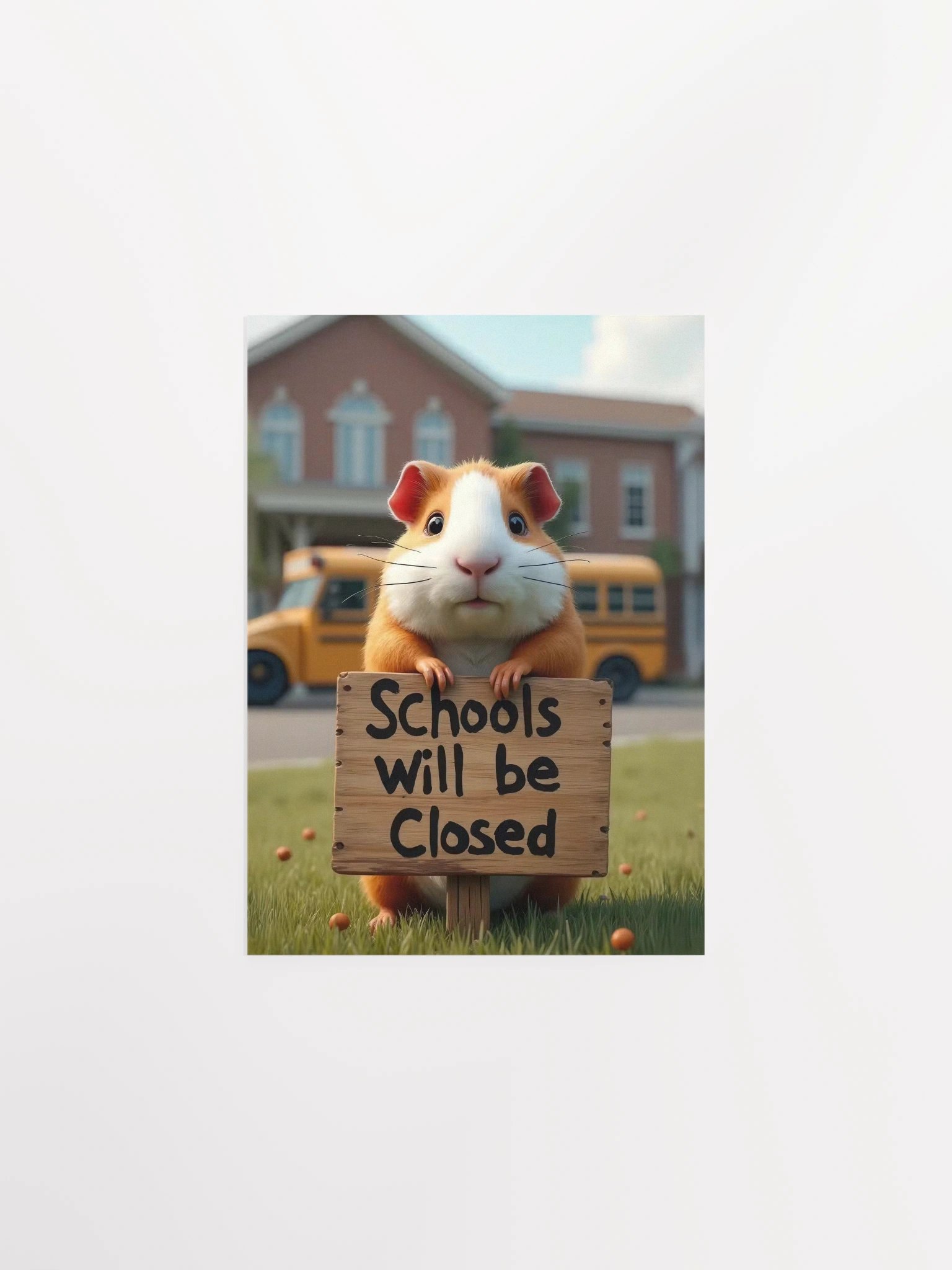 "Guinea Pigs Invade a School – Schools Will Be Closed" Poster product image (1)