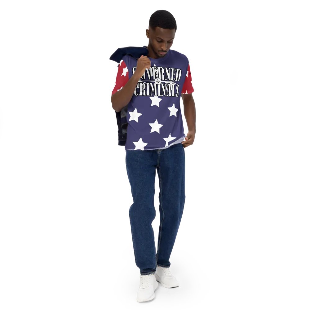 Governed By Criminals - USA - Red/Blue Stars - Crew Neck T-Shirt product image (4)