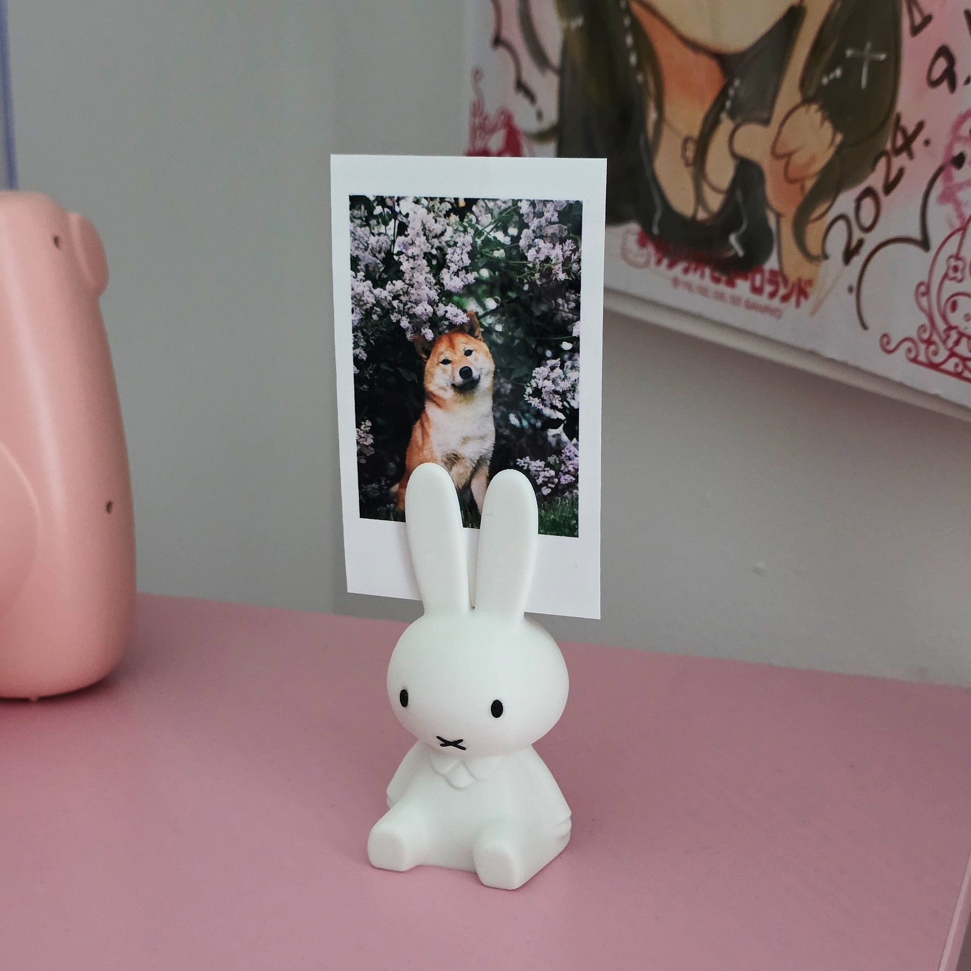 Cute Bunny Desk Photo Holder – Polaroid & Card Display Stand product image (1)