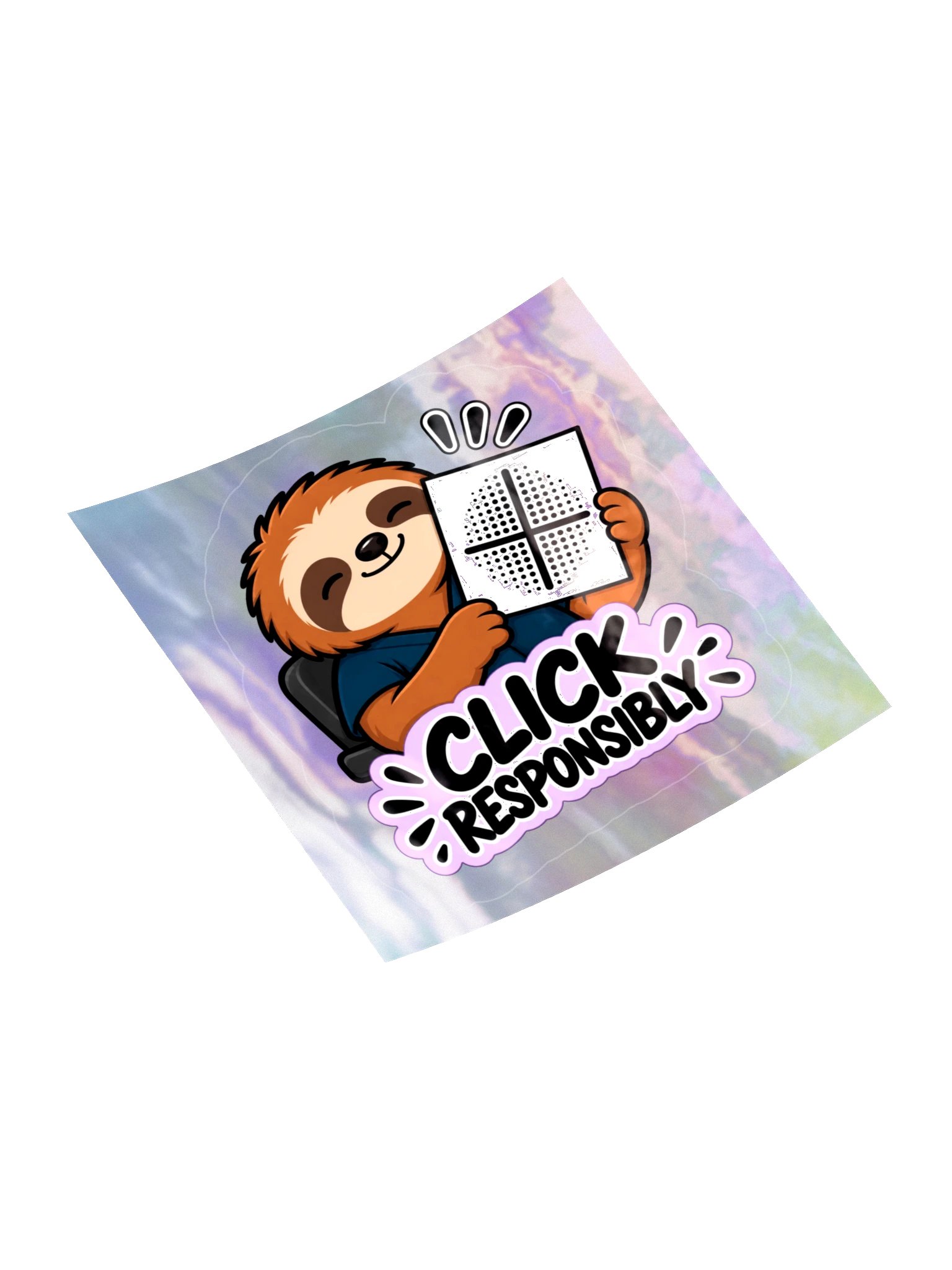 Sleepy Optometrist Click Responsibly Holographic Sticker Sheet product image (4)