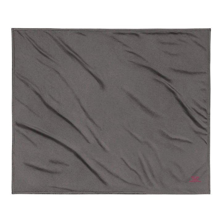 Bearded Woodz Embroider Sherpa Blanket (Grey/ Flamingo) product image (2)