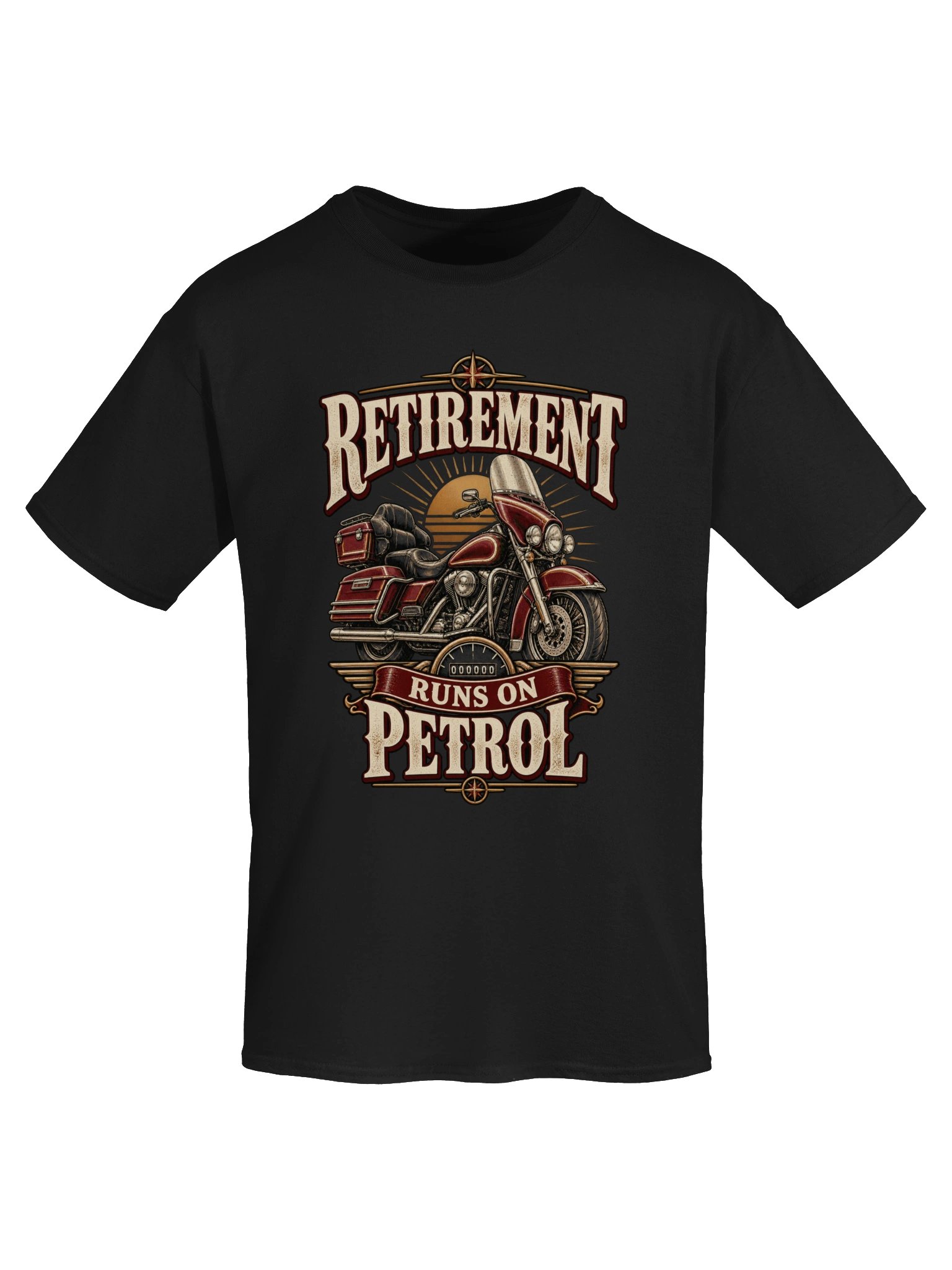 Retirement Runs on Petrol – Funny Retired Biker T-Shirt product image (5)