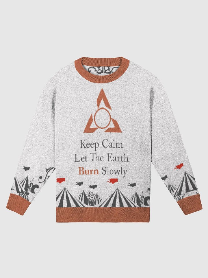 Let the world burn | Knitted Crewneck Sweater Relaxed Fit by Knitwise product image (1)