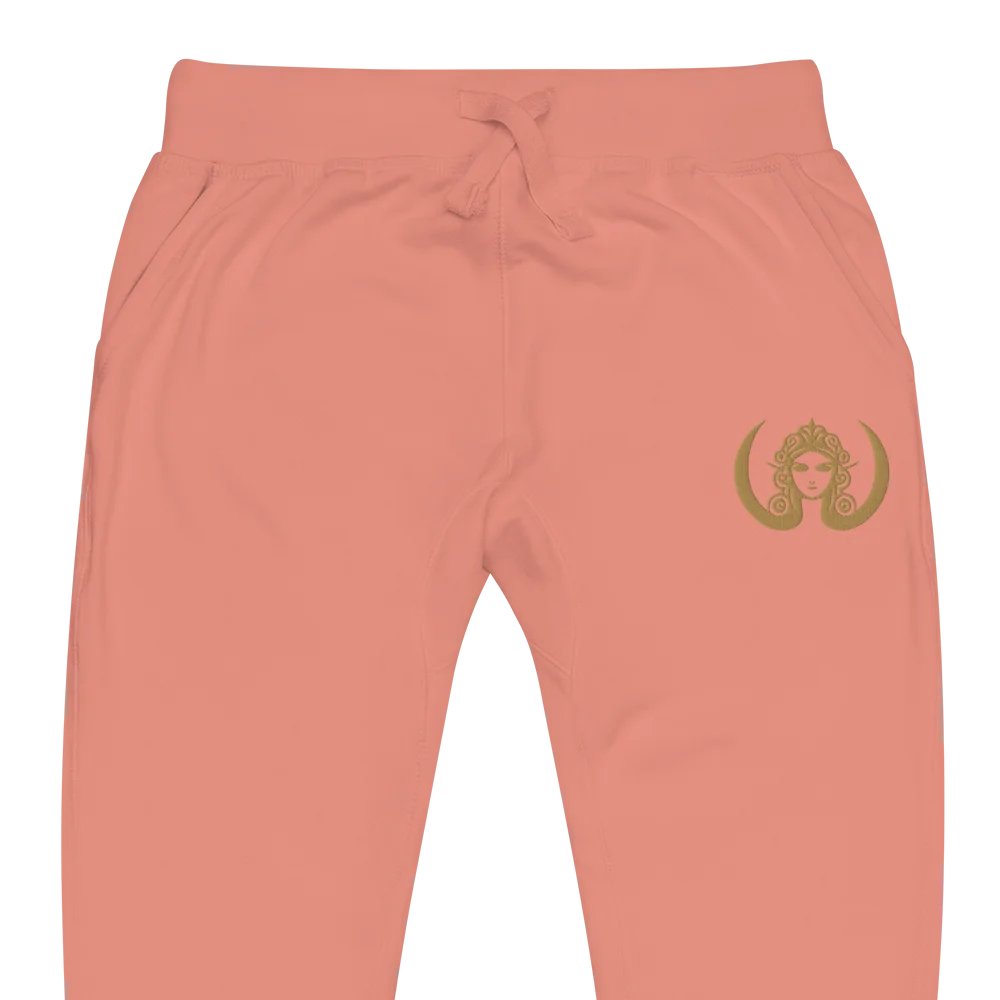 CIRCEMOON Rose Quartz Joggers with Gold Goddess Emblem, unisex - pink product image (3)