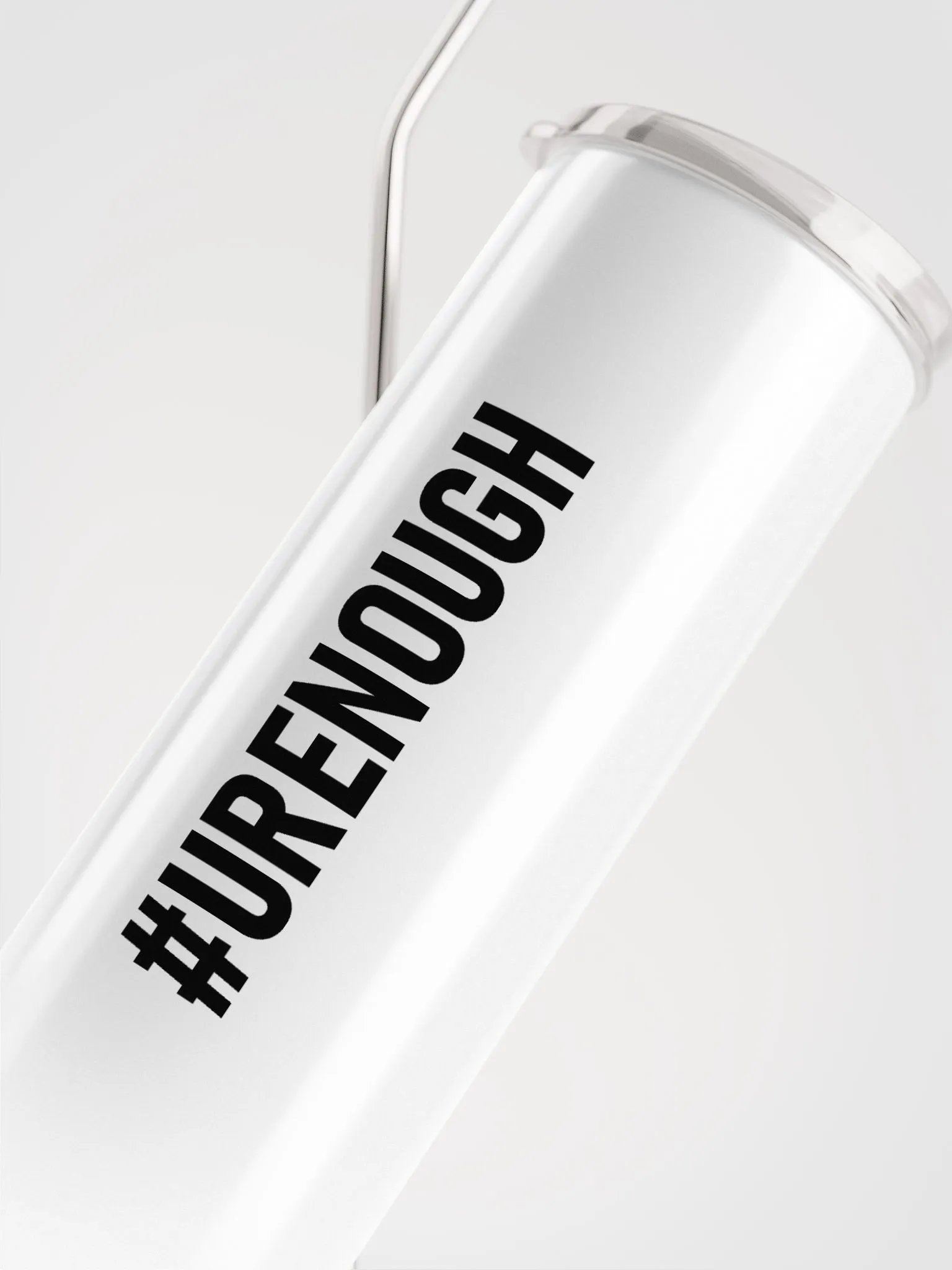 20 oz #URENOUGH - High End Travel Tumbler with Straw - White product image (5)