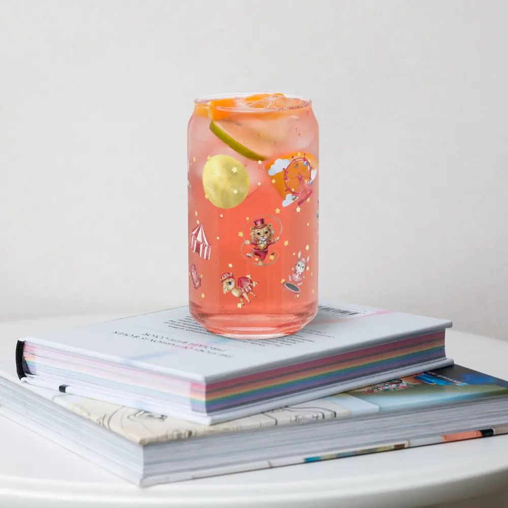 Midnight Circus Montage Glass Can | 16oz – Unique & Whimsical Drinkware product image (4)
