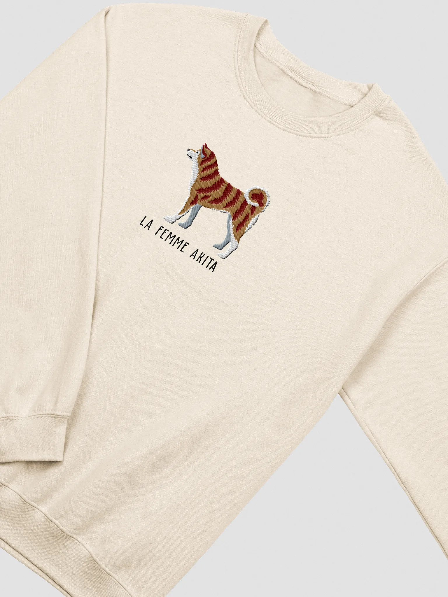 La Femme Akita Sweatshirt (Embroidered) of a Japanese Akita Inu(Brindle) product image (6)