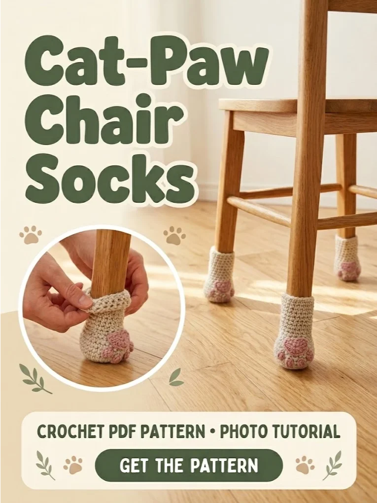 Cat-Paw Chair Socks Crochet Pattern PDF product image (1)