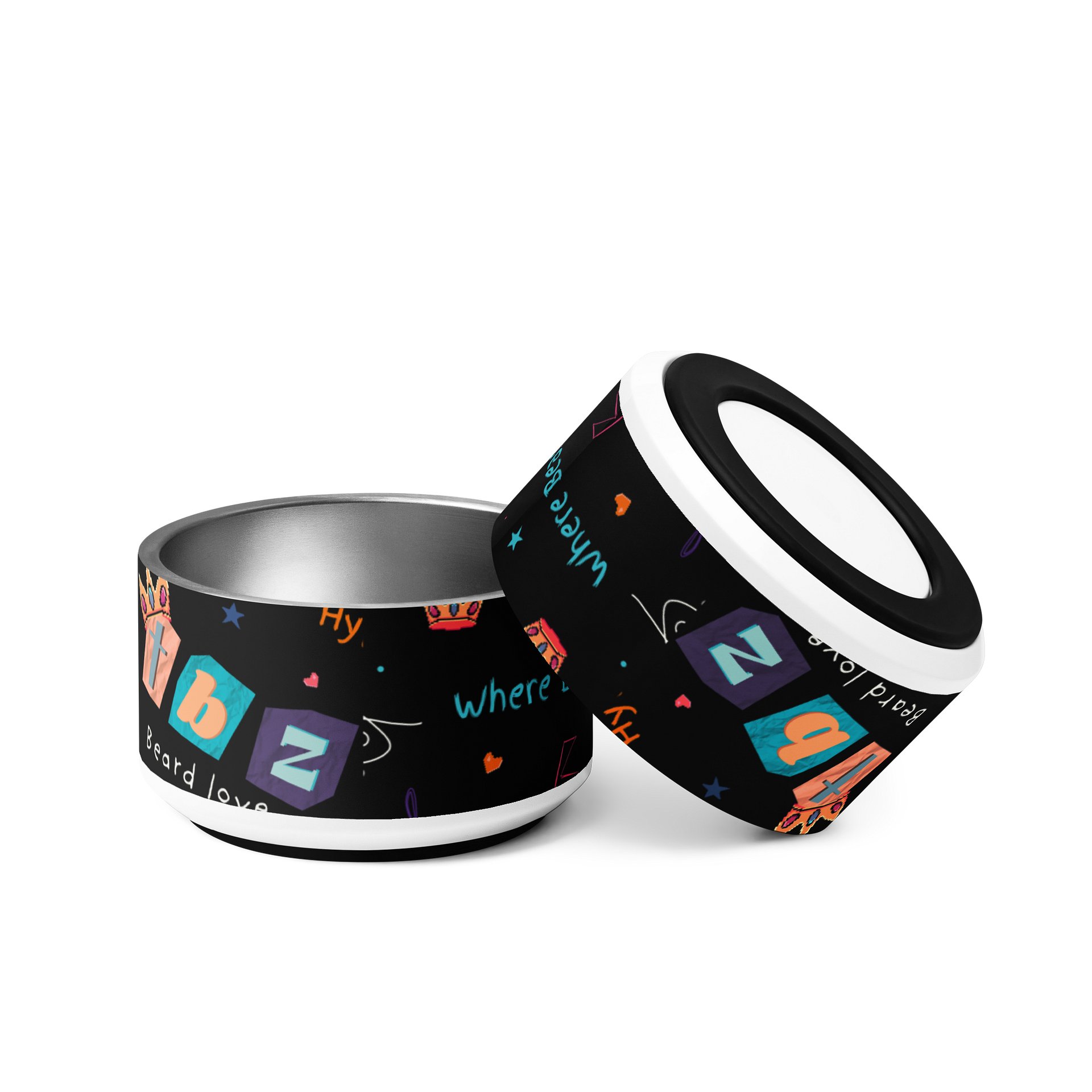 Doodle Pattern Stainless Steel Pet Bowl product image (5)