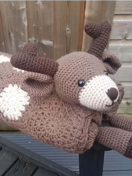 Woodland Deer Crochet Baby Blanket Pattern - 3in1 Toy PDF Pattern - Crafting Happiness product image (5)