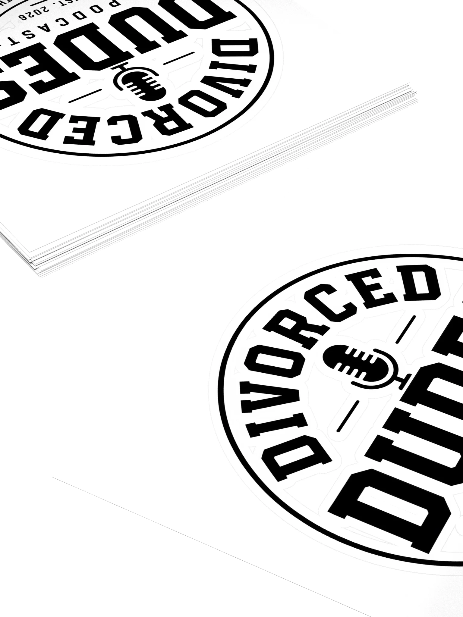 podcast logo black and white sticker product image (4)