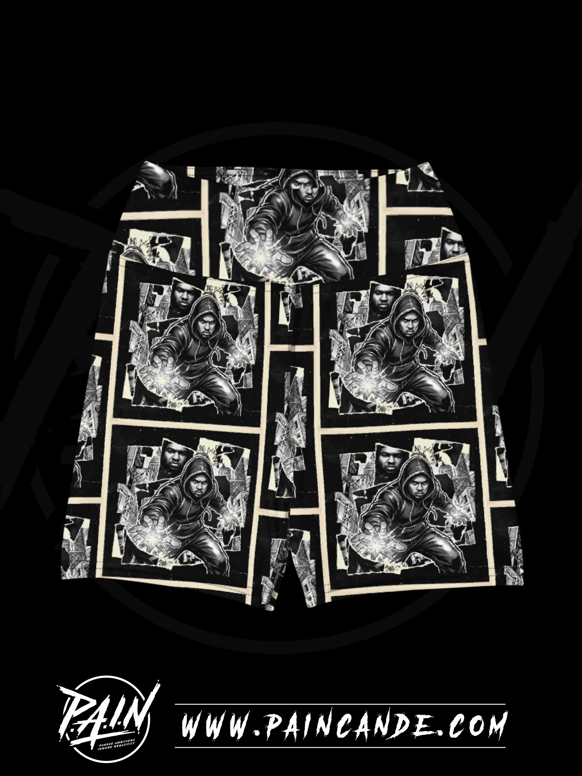 Comic Grid All-Over Print Yoga Shorts product image (1)