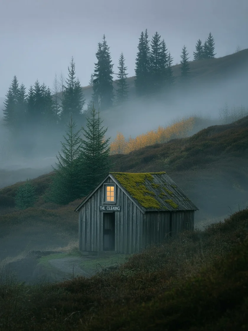 Misty Cabin Serenity Framed Poster product image (1)