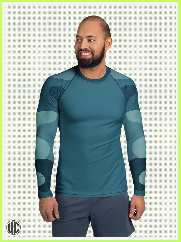 Zahra’s Ocean Wave Camo – Men’s Rash Guard product image (1)