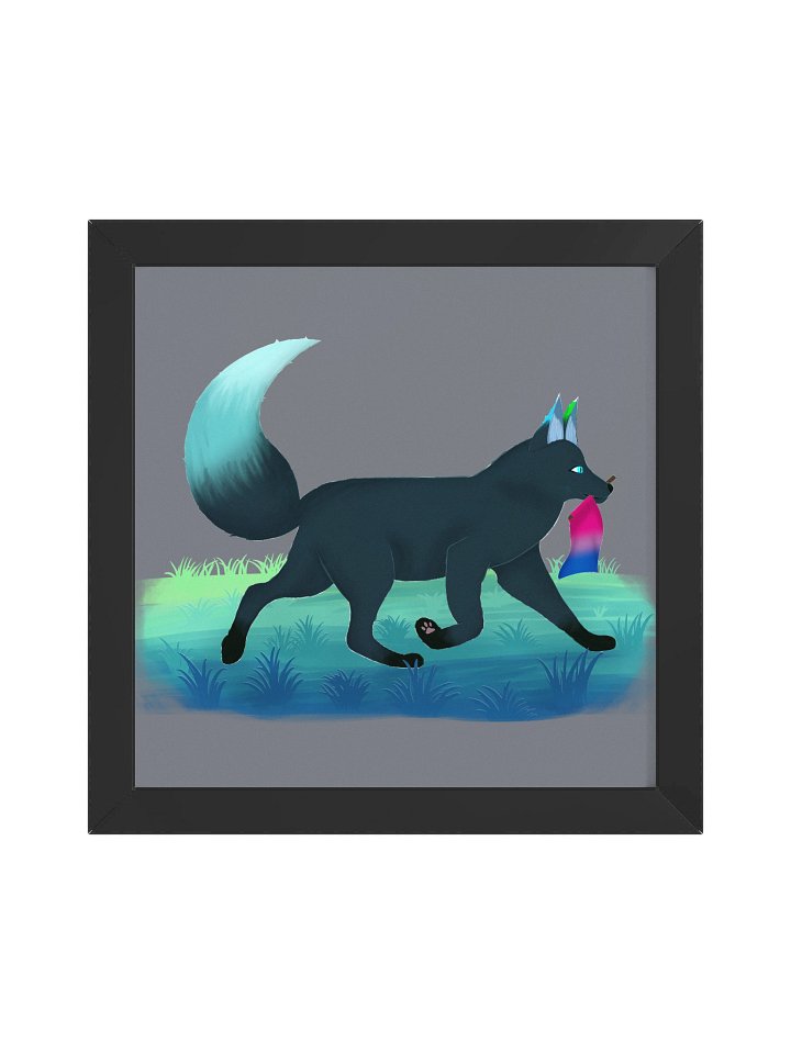 Fox Pride Trot Bisexual Flag - Framed High-Quality Matte Poster product image (1)