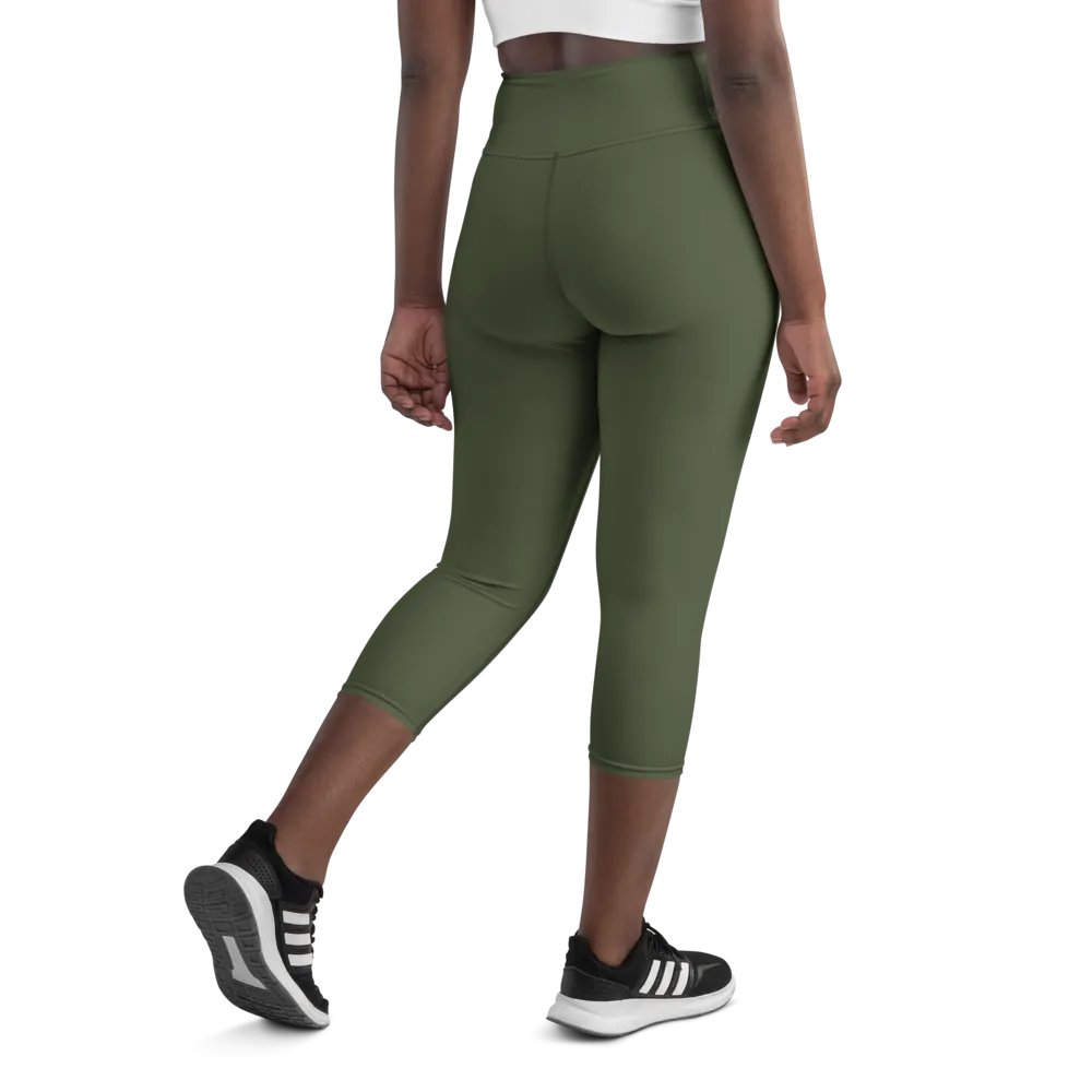 Olive High-Waist Capri Leggings product image (2)