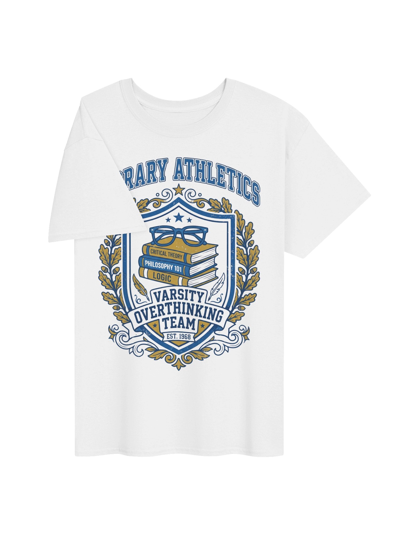 Varsity Overthinking Team Library Athletics Collegiate Funny T-Shirt product image (3)