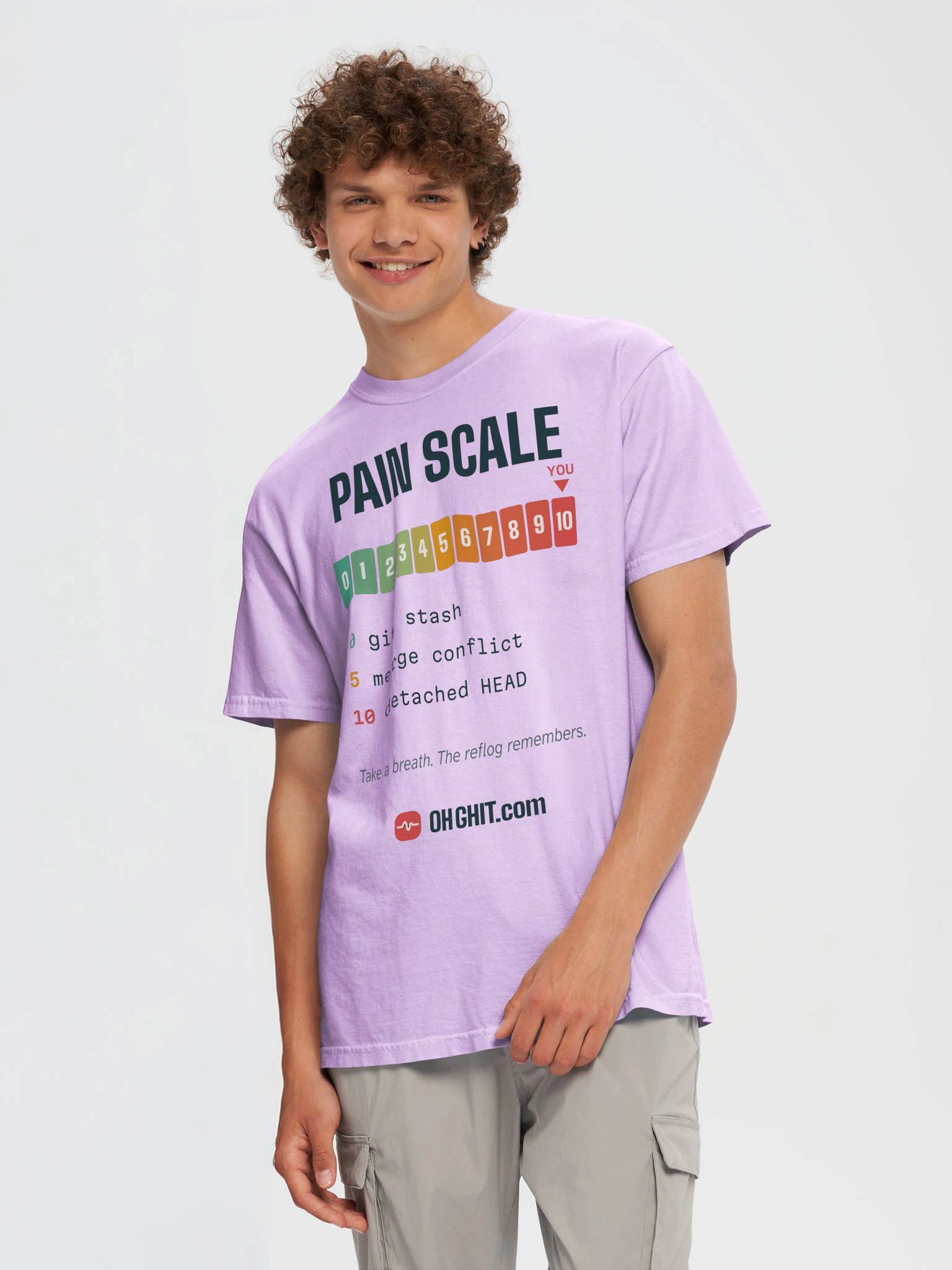 Git Pain Scale Tee – From git stash to Detached HEAD product image (9)