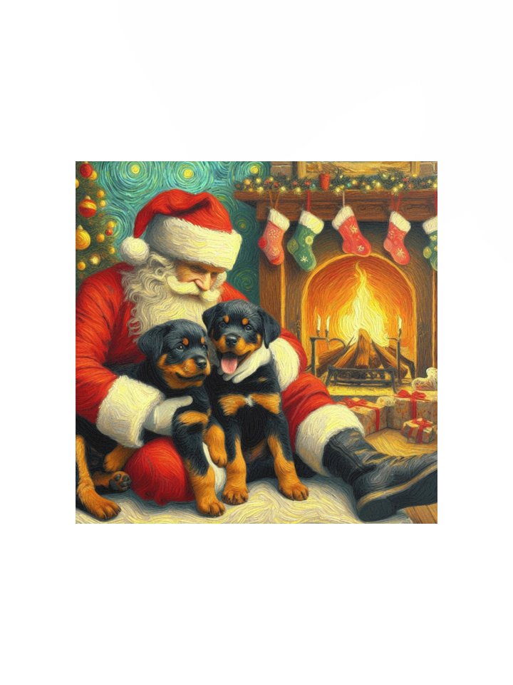 Rottweiler Santa's Paws Christmas Poster product image (1)