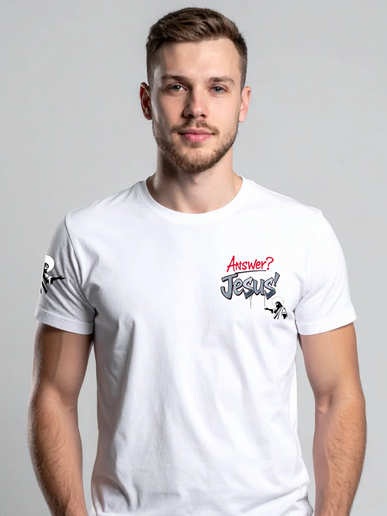 Jesus is the Answer Faith Statement T-shirt product image (1)