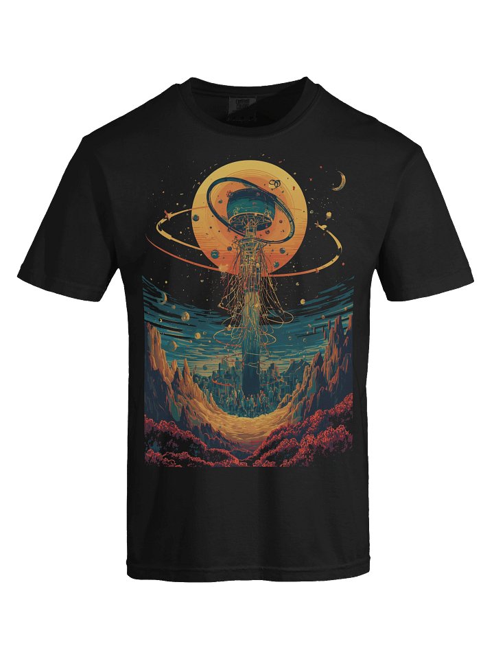 Cosmic Tower Retro-Futurist Heavyweight T-Shirt product image (2)