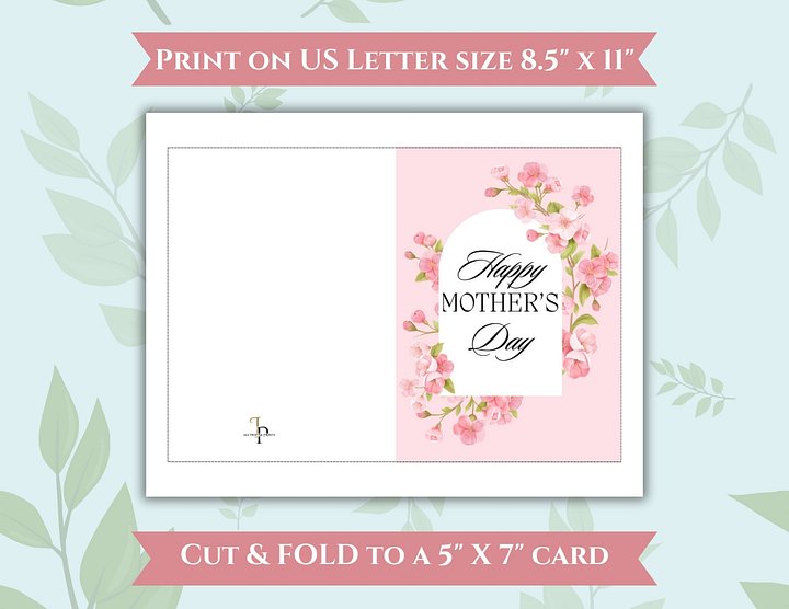 Pink Flowers Mother's Day Card product image (2)