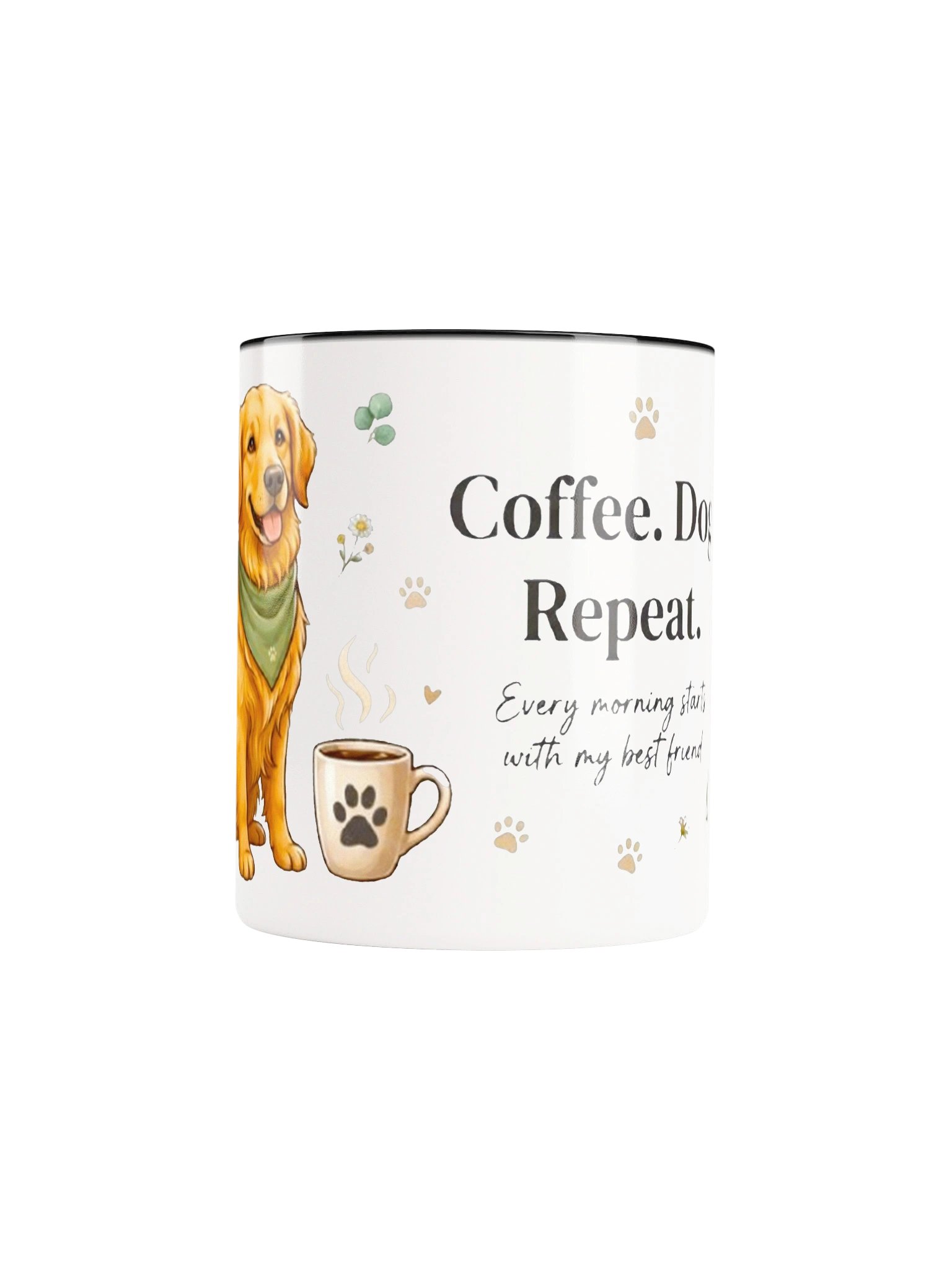 Coffee Dog Repeat Golden Retriever Accent Mug product image (9)
