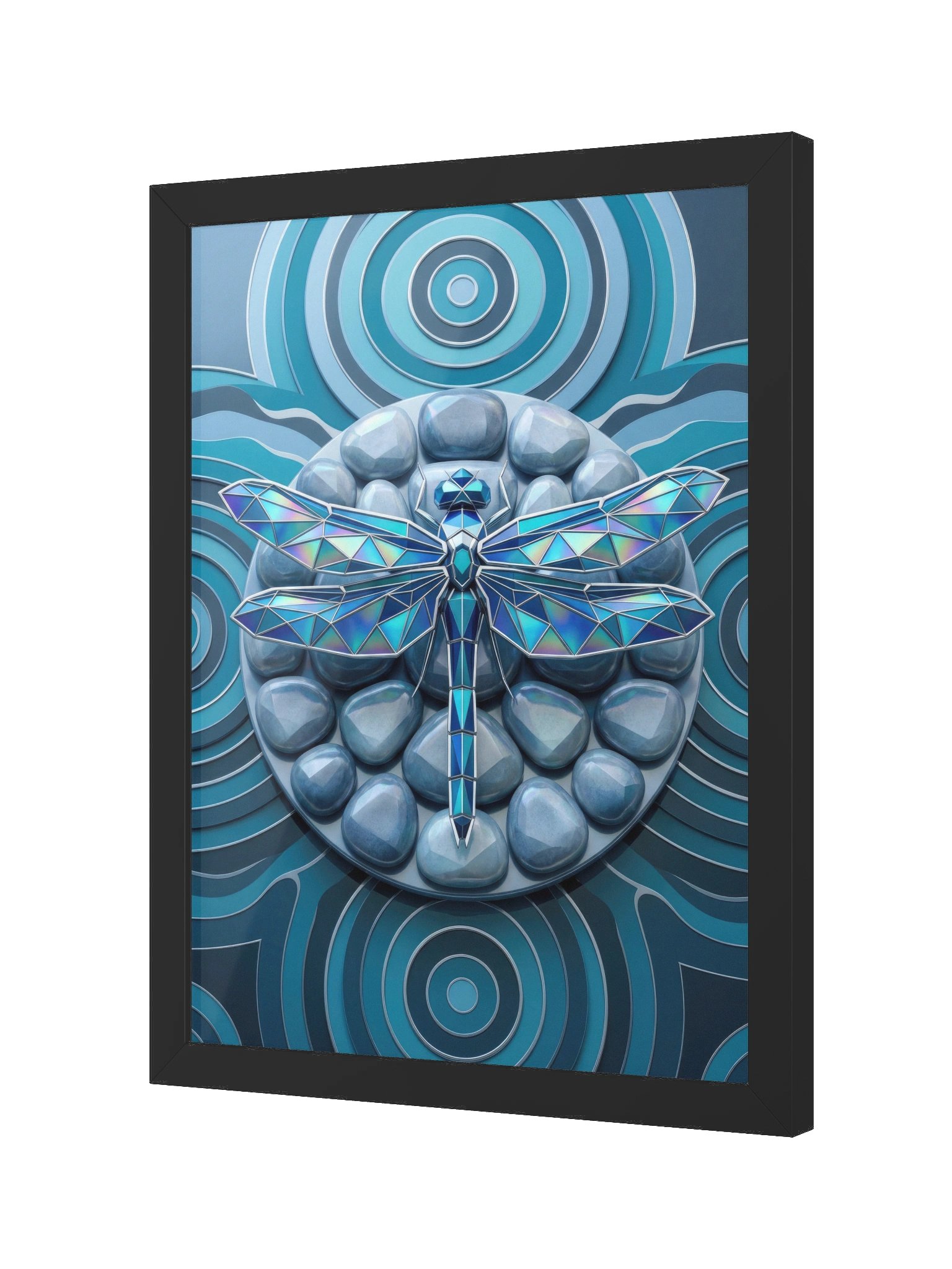 Geometric Dragonfly Framed Poster - Neo-Deco Wall Art product image (2)