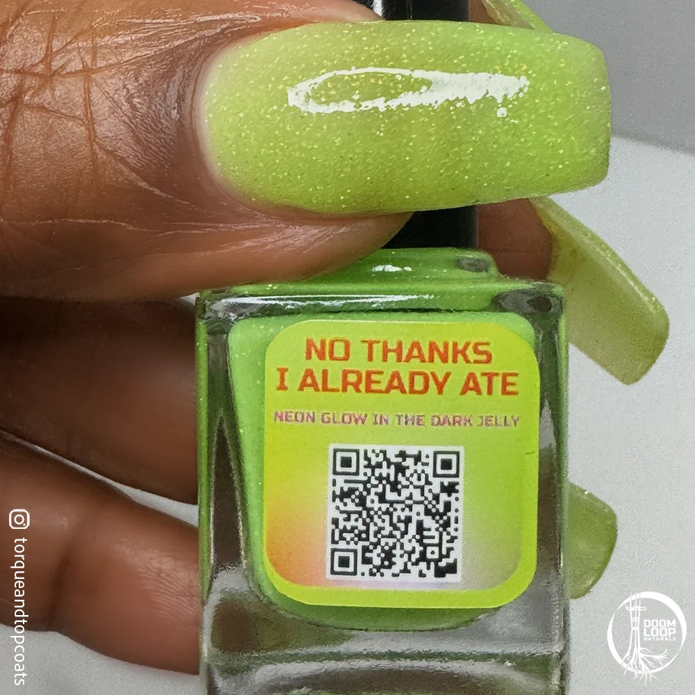 NO THANKS I ALREADY ATE - Neon Yellow-Green Glow-In-The-Dark Jelly Nail Polish product image (11)