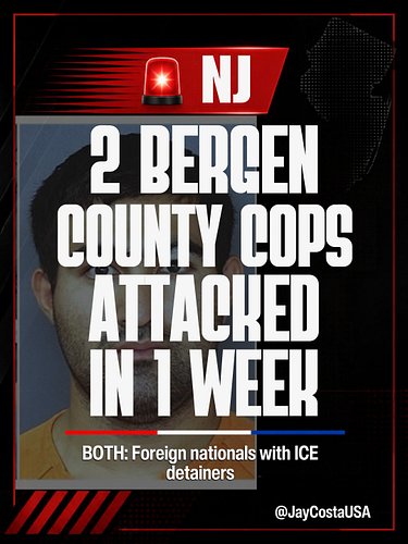🚨 UNREAL - TWO Bergen County NJ Police Officers have now been Allegedly ASSAULTED By Foreign Nationals just in the last WEEK!...