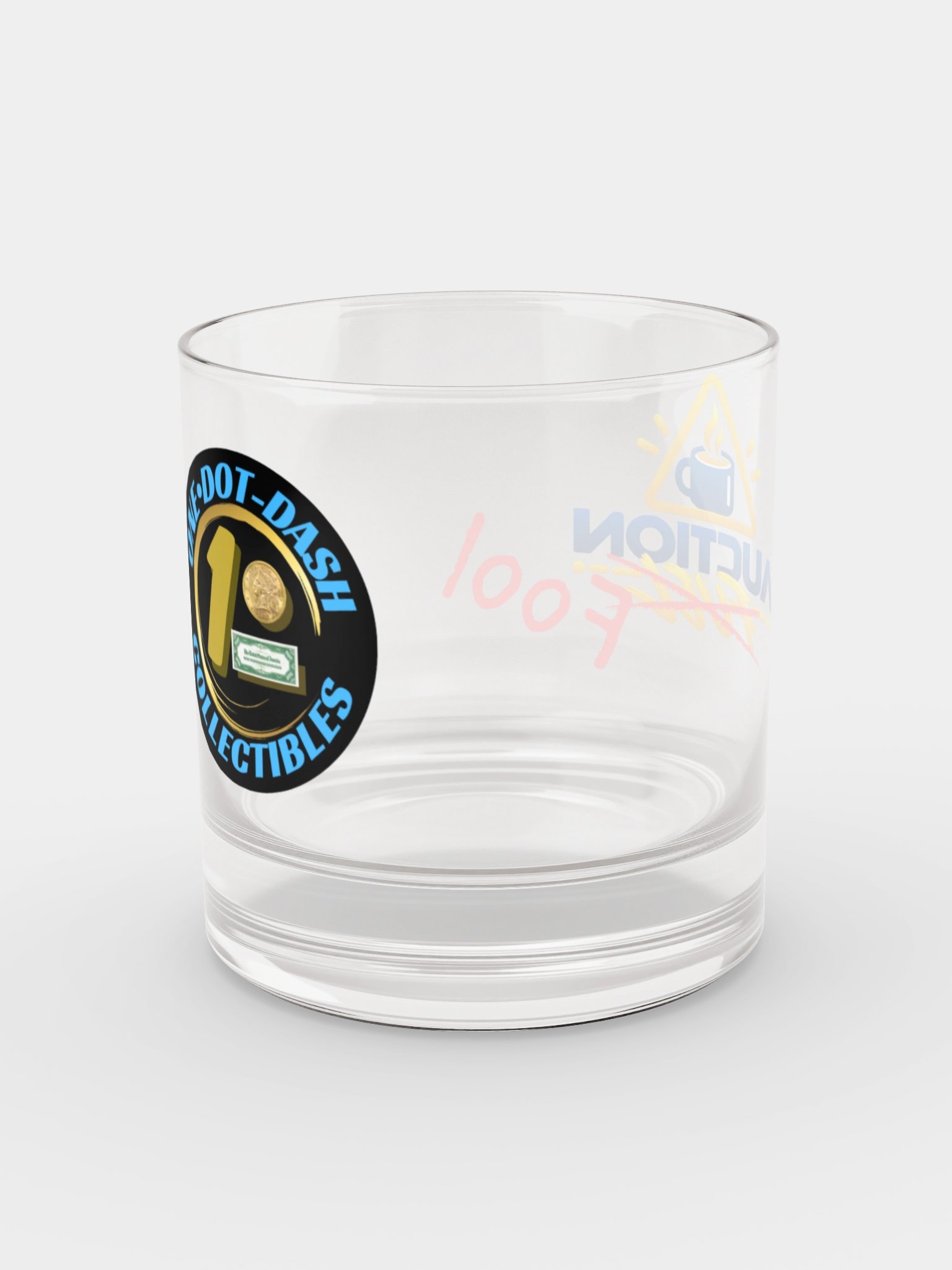 One Dot Dash Logo "Auction Fool" Rocks Glass product image (6)