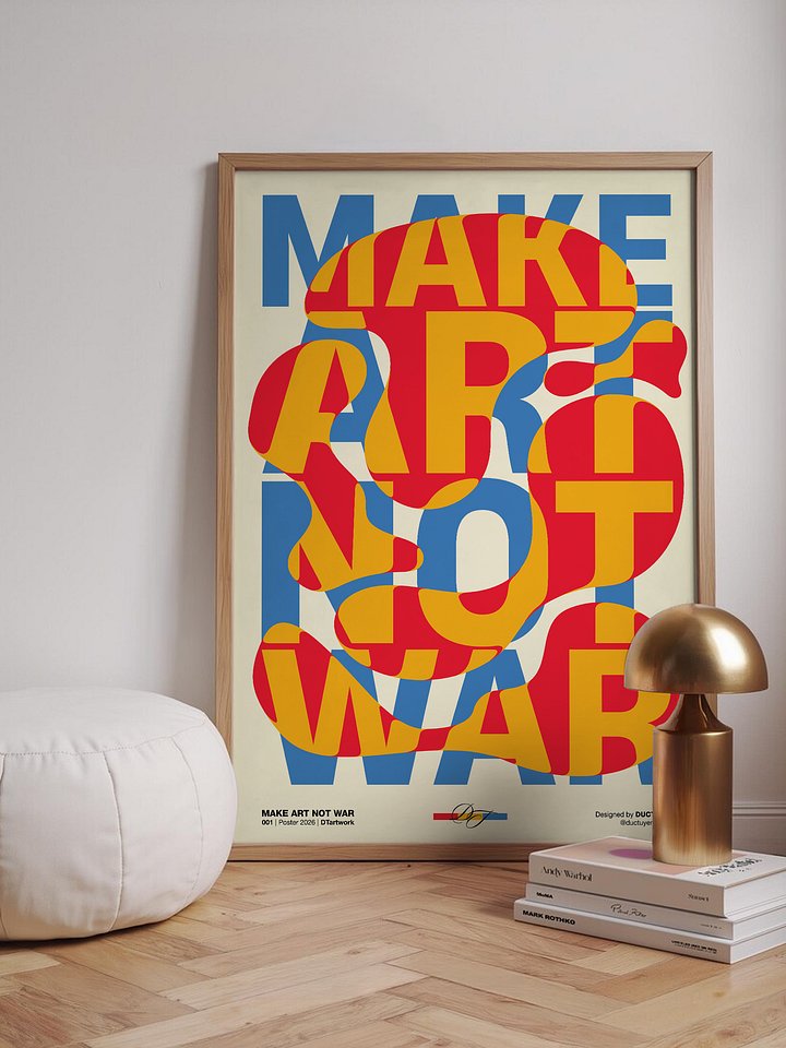 "MAKE ART NOT WAR" Typography Framed Poster product image (2)