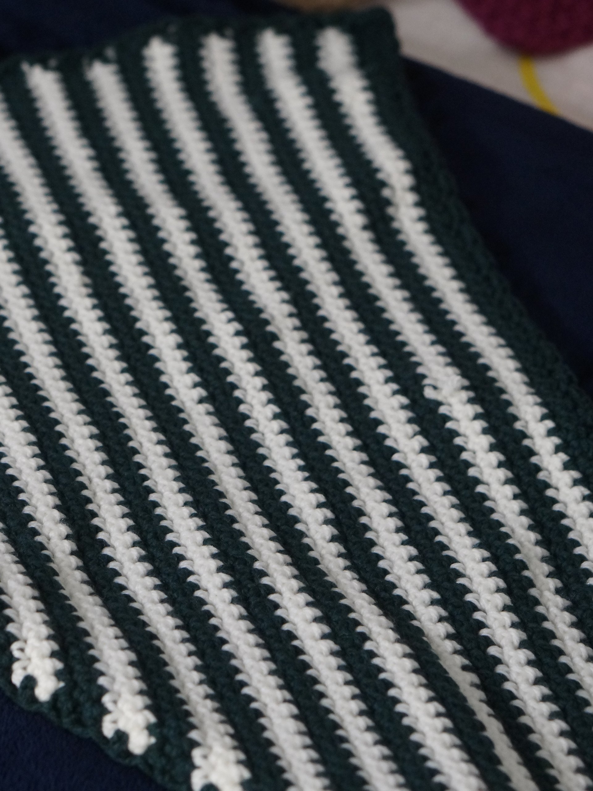 Striped asymmetrical scarf Crochet pattern product image (3)