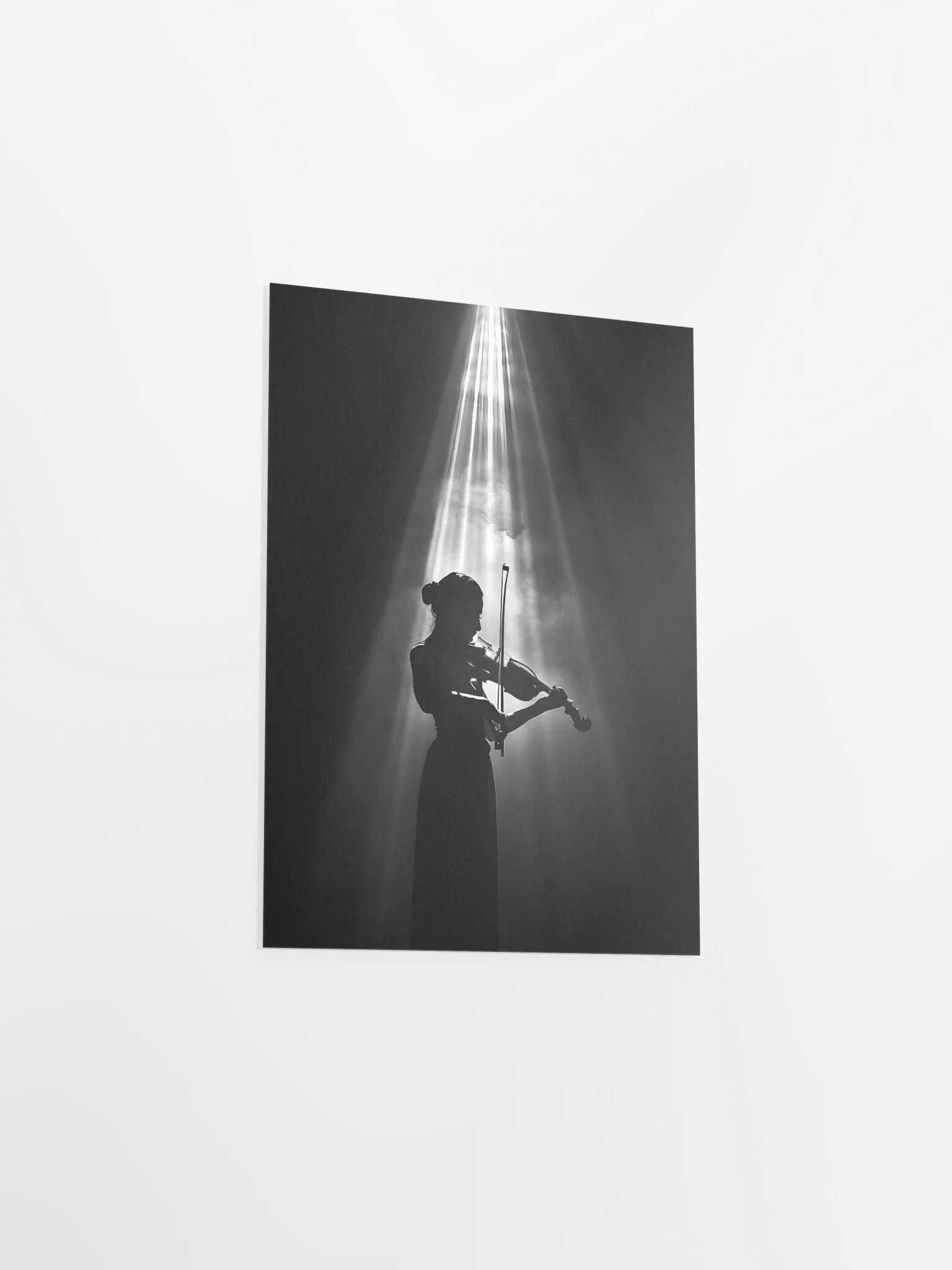 Dramatic violinist silhouette under spotlight glow product image (9)