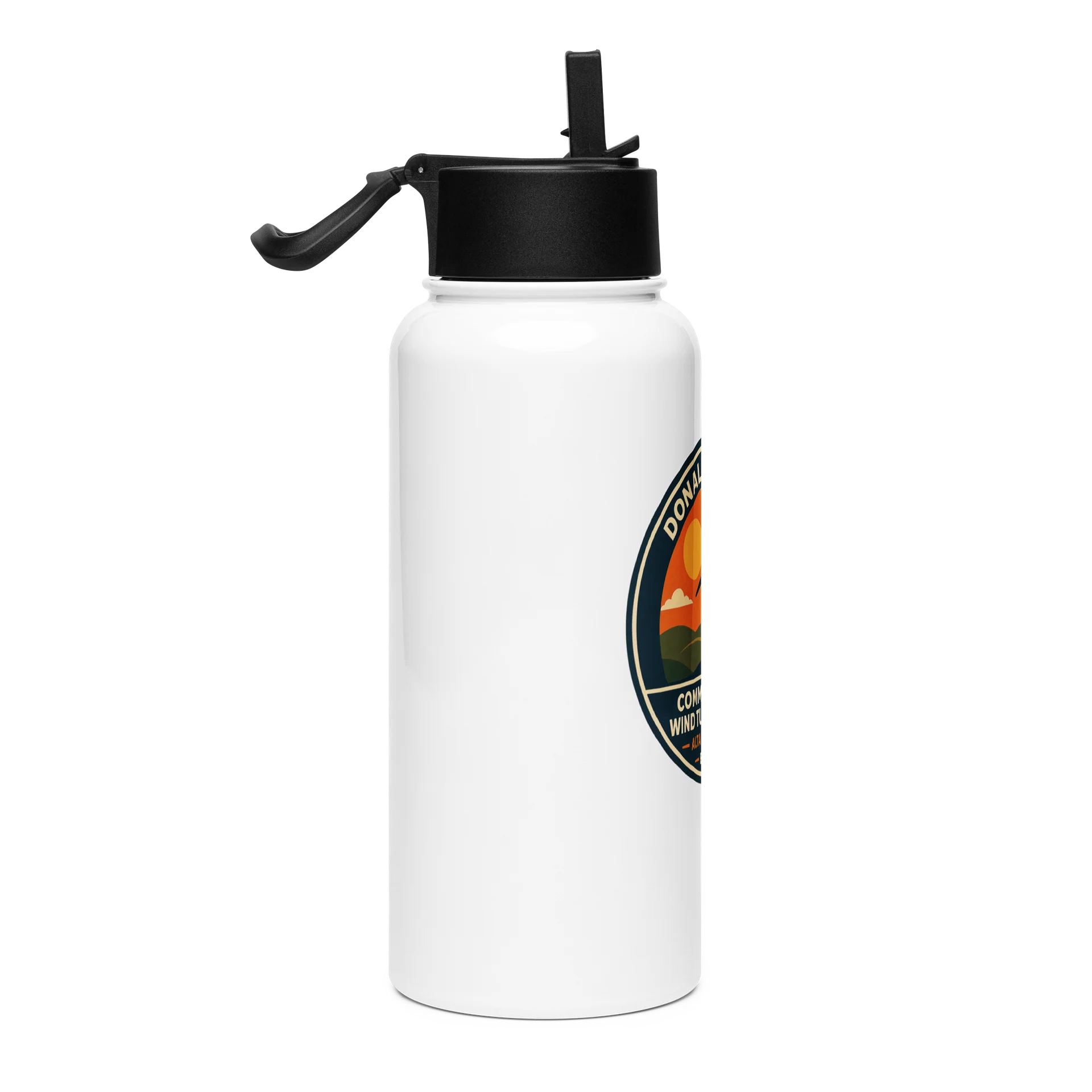 Stainless Steel Water Bottle with a Straw Lid - Donald J. Trump Commemorative Wind Turbine No. 4547™ product image (4)