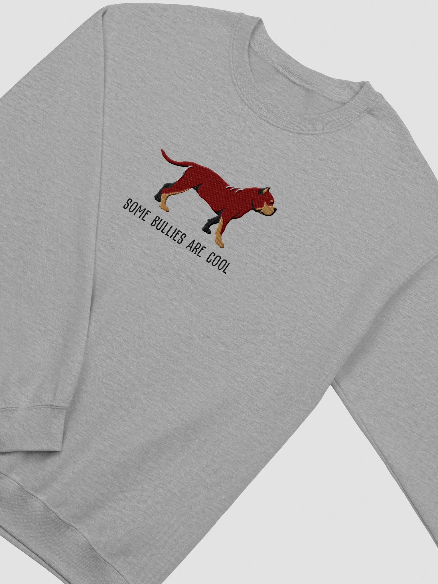 Some Bullies Are Cool Sweatshirt (Embroidered) of an American Bully(Red & Tan) product image (6)