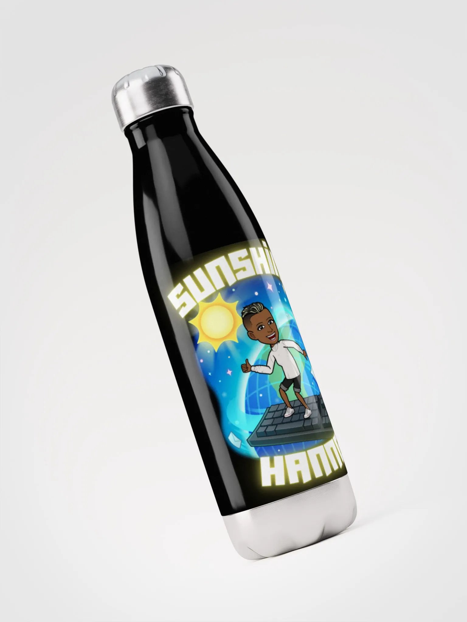 Logo black water bottle product image (5)