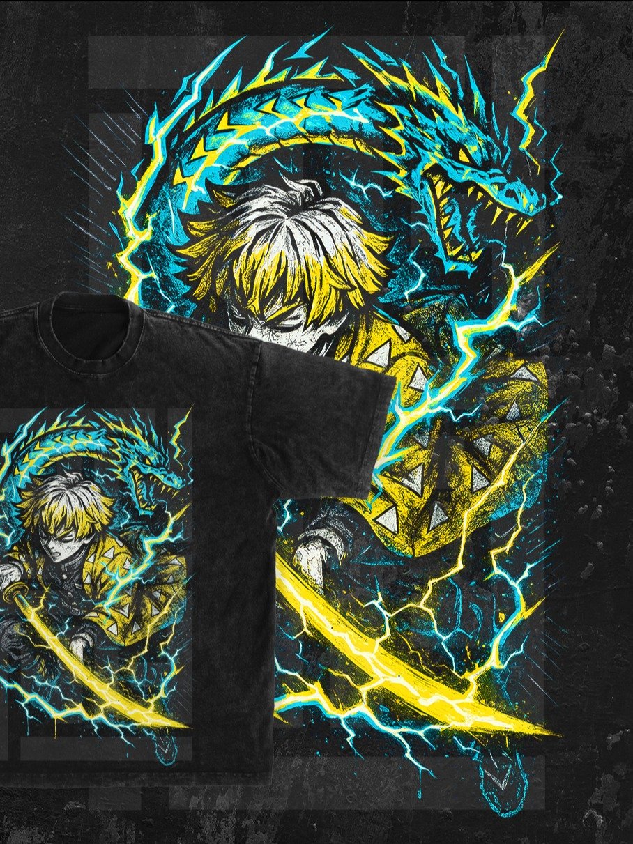 ZENITSU Demon slayer | Kimetsu no Yaiba t-shirt PNG design product image (1)