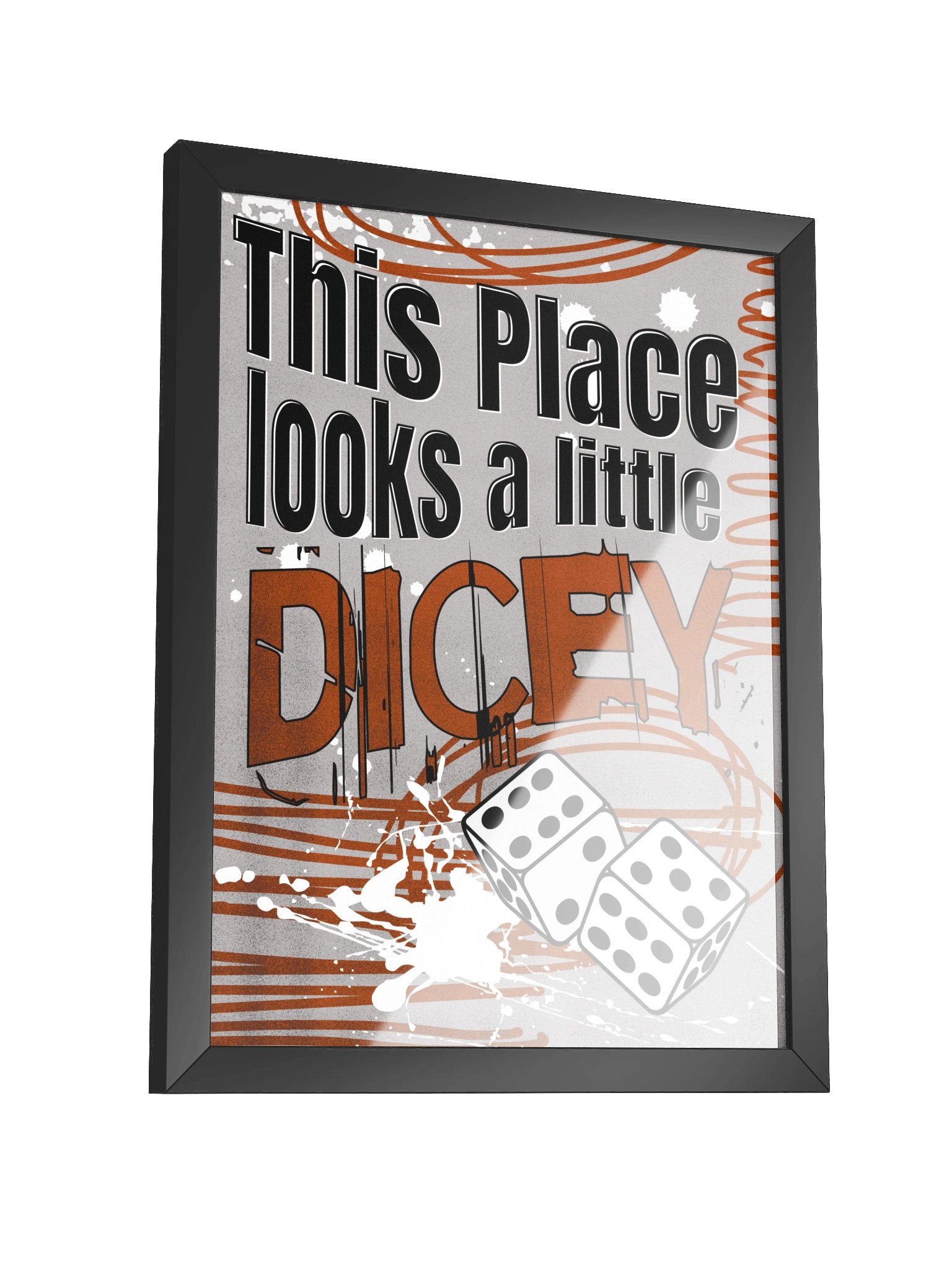 Chaotic Dice Board Game Room Poster - FRAMED product image (3)