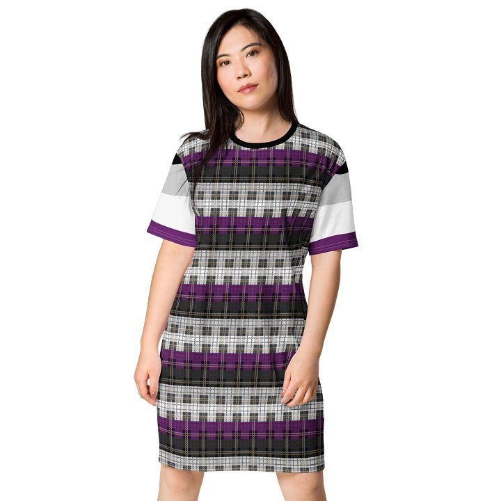 Asexual Pride Plaid T-shirt Dress product image (1)