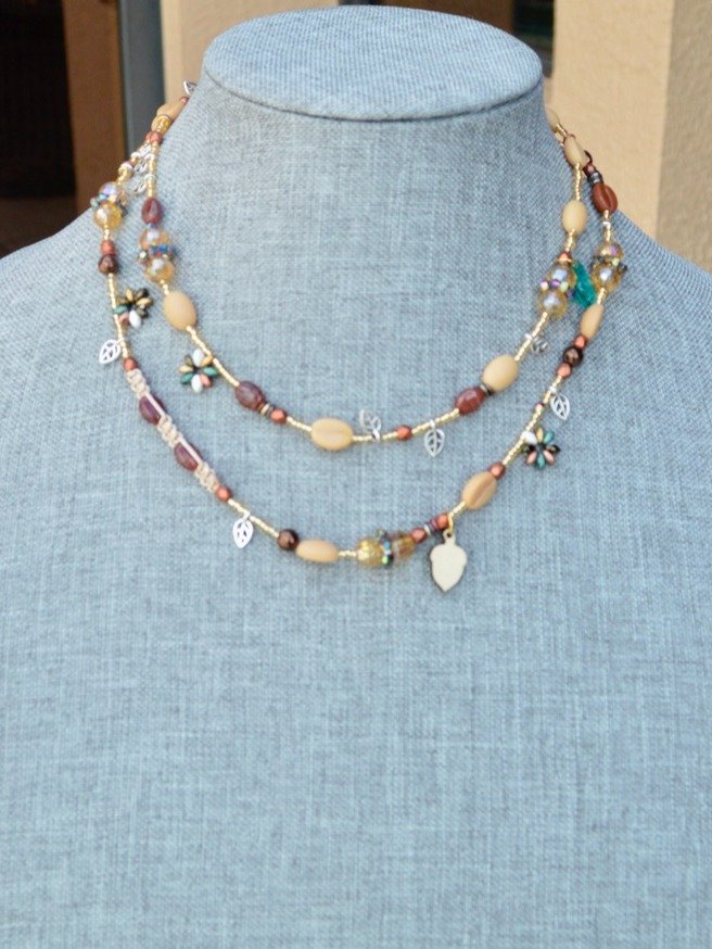 Earthy Handmade Beaded Bohemian Layering Necklace product image (1)