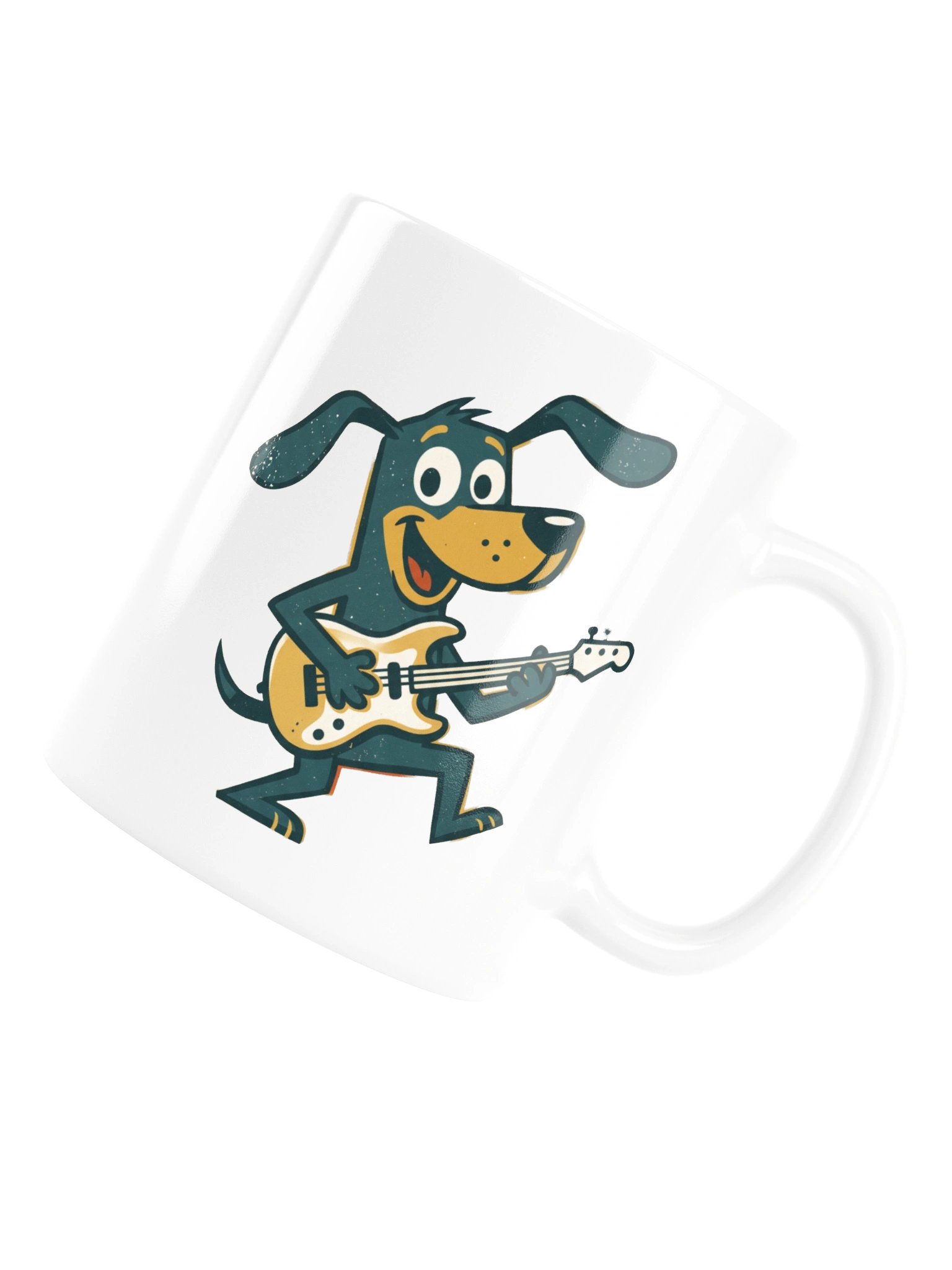 Retro Dog Playing Bass Guitar Mug – Vintage Cartoon Bassist Coffee Mug, Funny Musician Gift for Dog Lovers product image (16)